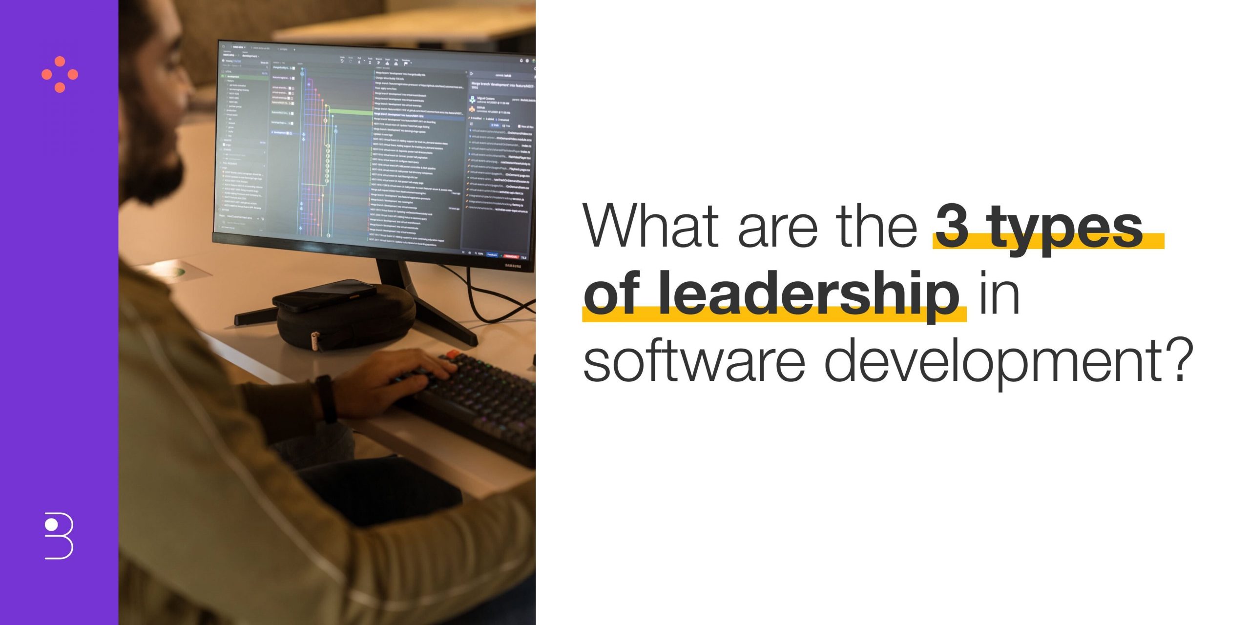 What are the 3 types of leadership in software development?